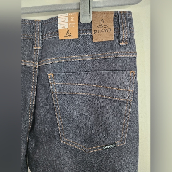 Prana BridgerJean Mens Pants Size 30x36 dark wash hiking travel outdoor casual - Picture 8 of 10